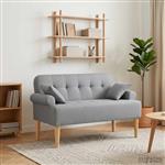 vidaXL Loungebank met knopencomfort Lichtgrijs 120 x 65 x 79 cm Stof