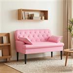 vidaXL Loungebank met knopencomfort Roze 111 x 68 x 80 cm Stof