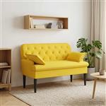 vidaXL Loungebank met knopencomfort Licht Geel 111 x 68 x 80 cm Stof