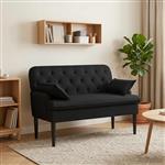 vidaXL Loungebank met knopencomfort Zwart 111 x 68 x 80 cm Stof