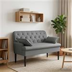 vidaXL Loungebank met knopencomfort Donkergrijs 111 x 68 x 80 cm Stof