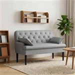 vidaXL Loungebank met knopencomfort Lichtgrijs 111 x 68 x 80 cm Stof