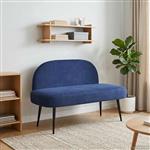 vidaXL Beklede bank met rugleuning Politieblauw 110 x 60 x 76 cm