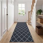 vidaXL Vloerkleedloper ORIZ 1150 gsm Zwart gaaspatroon