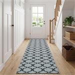 vidaXL Vloerkleedloper ORIZ 1150 gsm Zwart gaaspatroon