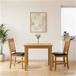 vidaXL Eetkamerstoel 2 st Massief Eikenhout Zwart 45 x 59 x 92 cm