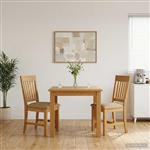 vidaXL Eetkamerstoel 2 st Massief Eikenhout Beige 45 x 59 x 92 cm