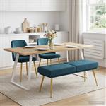 vidaXL Dubbel Laagige Bank Blauw 120 x 45 x 46 cm fluweel