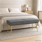 vidaXL Dubbel Laagige Bank Donkergrijs 120 x 45 x 46 cm fluweel