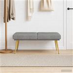 vidaXL Dubbel Laagige Bank Lichtgrijs 120 x 45 x 46 cm fluweel