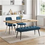 vidaXL Bank met knoopverstelling Blauw 110 x 40 x 46 cm Fluweel