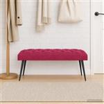 vidaXL Bank met knoopverstelling Wijnrood 110 x 40 x 46 cm Fluweel
