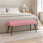 vidaXL Bank met knoopverstelling Roze 110 x 40 x 46 cm Fluweel