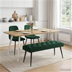 vidaXL Bank met knoopverstelling Donkergroen 110 x 40 x 46 cm Fluweel