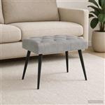 vidaXL Bank met knoopverstelling Lichtgrijs 60 x 40 x 45 cm Fluweel