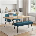 vidaXL Bank met knoopverstelling Blauw 110 x 40 x 46 cm fluweel