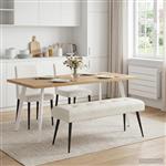 vidaXL Bank met knoopverstelling Crèmekleurig 110 x 40 x 46 cm fluweel