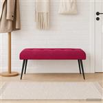 vidaXL Bank met knoopverstelling Wijnrood 110 x 40 x 46 cm fluweel