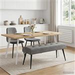 vidaXL Bank met knoopverstelling Donkergrijs 110 x 40 x 46 cm fluweel