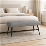 vidaXL Bank met knoopverstelling Lichtgrijs 110 x 40 x 46 cm fluweel