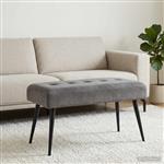 vidaXL Bank met knoopverstelling Donkergrijs 80 x 40 x 46 cm fluweel