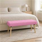 vidaXL Kanaal-geplooide bank Roze 110 x 40 x 46 cm Stof