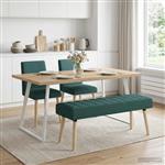 vidaXL Kanaal-geplooide bank Donkergroen 110 x 40 x 46 cm Stof