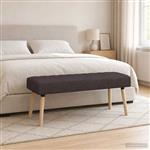 vidaXL Kanaal-geplooide bank Donkerbruin 110 x 40 x 46 cm Stof