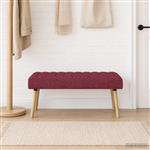 vidaXL Kanaal-geplooide bank Wijnrood 110 x 40 x 46 cm Stof