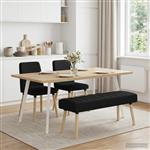 vidaXL Kanaal-geplooide bank Zwart 110 x 40 x 46 cm Stof