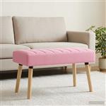 vidaXL Kanaal-geplooide bank Roze 80 x 40 x 46 cm Stof