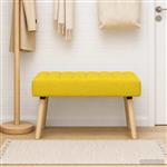 vidaXL Kanaal-geplooide bank Lichtgeel 80 x 40 x 46 cm Stof