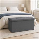 vidaXL Vouwbare Opbergbank Lichtgrijs 180 kg 80 L 77 x 38 x 38 cm
