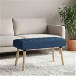 vidaXL Kanaal-geplooide bank Blauw 80 x 40 x 46 cm Stof