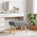 vidaXL Kanaal-geplooide bank Lichtgrijs 60 x 40 x 45 cm Stof