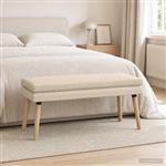 vidaXL Dubbel Laagige Bank Crèmekleurig 110 x 40 x 47 cm Stof