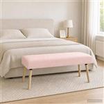 vidaXL Bank Effen Roze 110 x 40 x 46 cm Bouclé