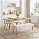 vidaXL Bank Effen Crèmekleurig 110 x 40 x 46 cm Bouclé