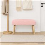 vidaXL Bank Effen Roze 80 x 40 x 46 cm Bouclé