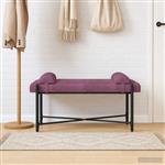 vidaXL Knop-gestept Bankje met Kussens Paars 110 x 40 x 46 cm fluweel