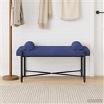 vidaXL Knop-gestept Bankje met Kussens Politieblauw 110 x 40 x 46 cm
