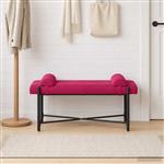 vidaXL Knop-gestept Bankje met Kussens Wijnrood 110 x 40 x 46 cm