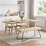 vidaXL Bank met knoopverstelling Crèmekleurig 110 x 40 x 46 cm Stof