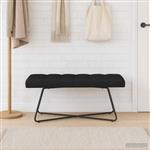 vidaXL Bank met knoopverstelling Zwart 110 x 40 x 46 cm Stof