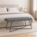 vidaXL Bank met knoopverstelling Donkergrijs 110 x 40 x 46 cm Stof