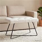 vidaXL Bank met knoopverstelling Wit 80 x 40 x 46 cm Stof
