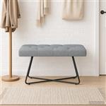 vidaXL Bank met knoopverstelling Lichtgrijs 80 x 40 x 46 cm Stof