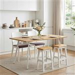 vidaXL Hoge Barkruk EKAI 2 st Wit 40 x 29 x 63 cm Massief grenenhout