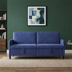 vidaXL Bank met opslag Politieblauw 192 x 78 x 87 cm Polyester