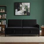 vidaXL Bank met opslag Zwart 192 x 78 x 87 cm Polyester